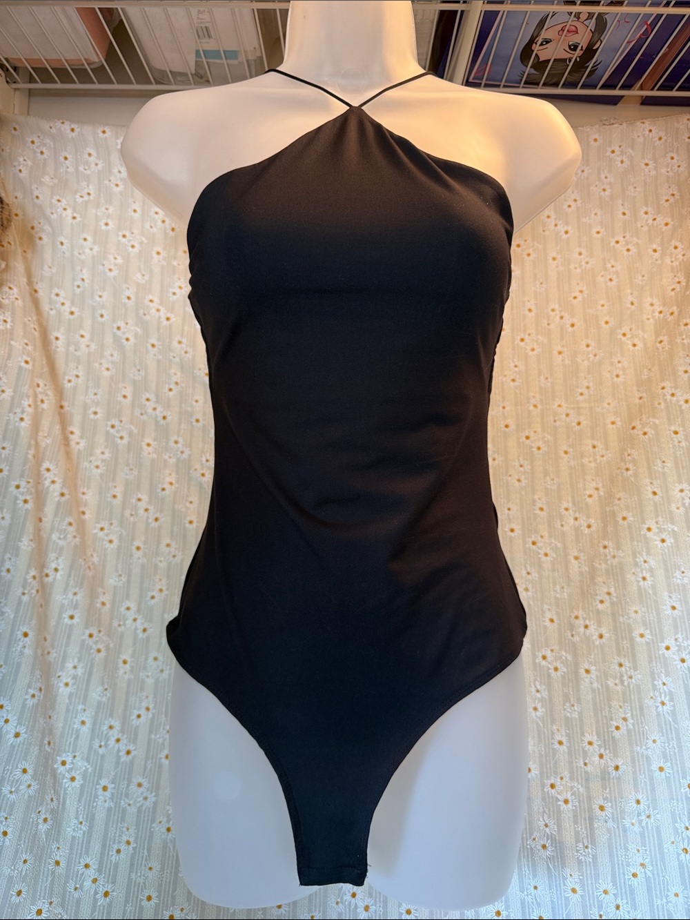 Black Halter Neck Bodysuit - Sleek Women's Top